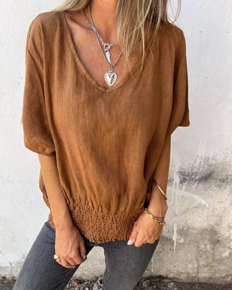 Joandra™  Relaxed V-neck Top